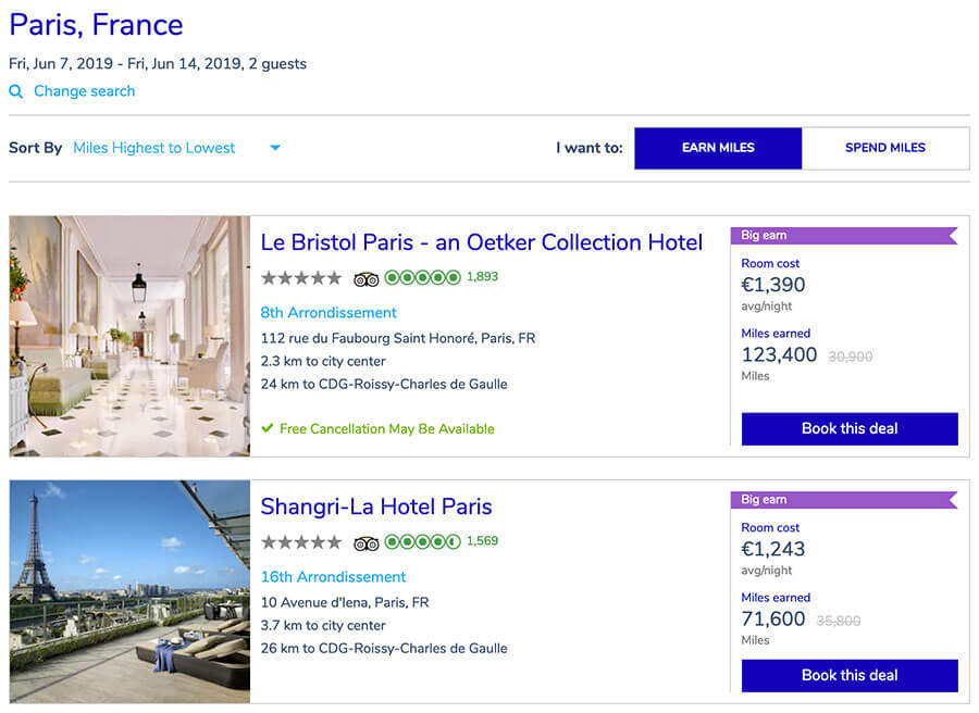 hotelsformiles air france