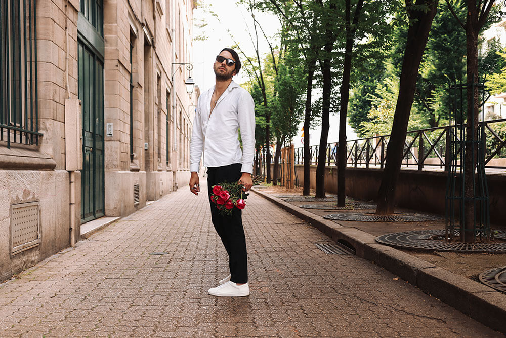 Saint Laurent baskets blanches en cuir