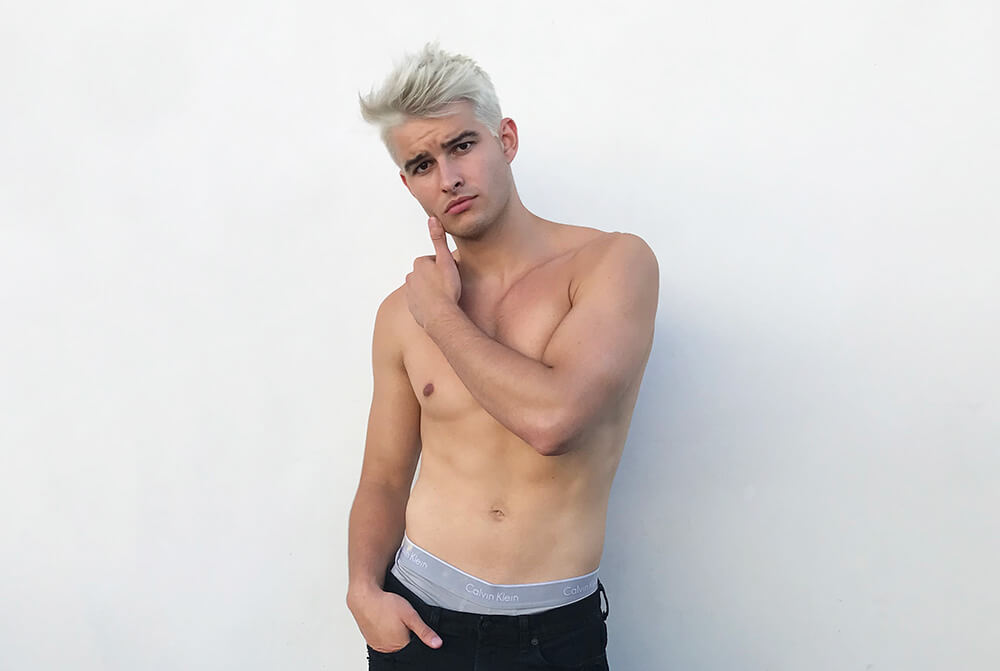 blonde hair dyed man