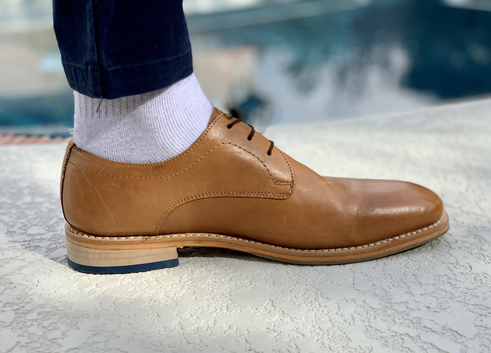 White socks with dress shoes