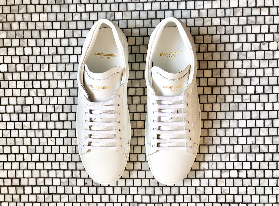 White leather sneakers by Saint Laurent