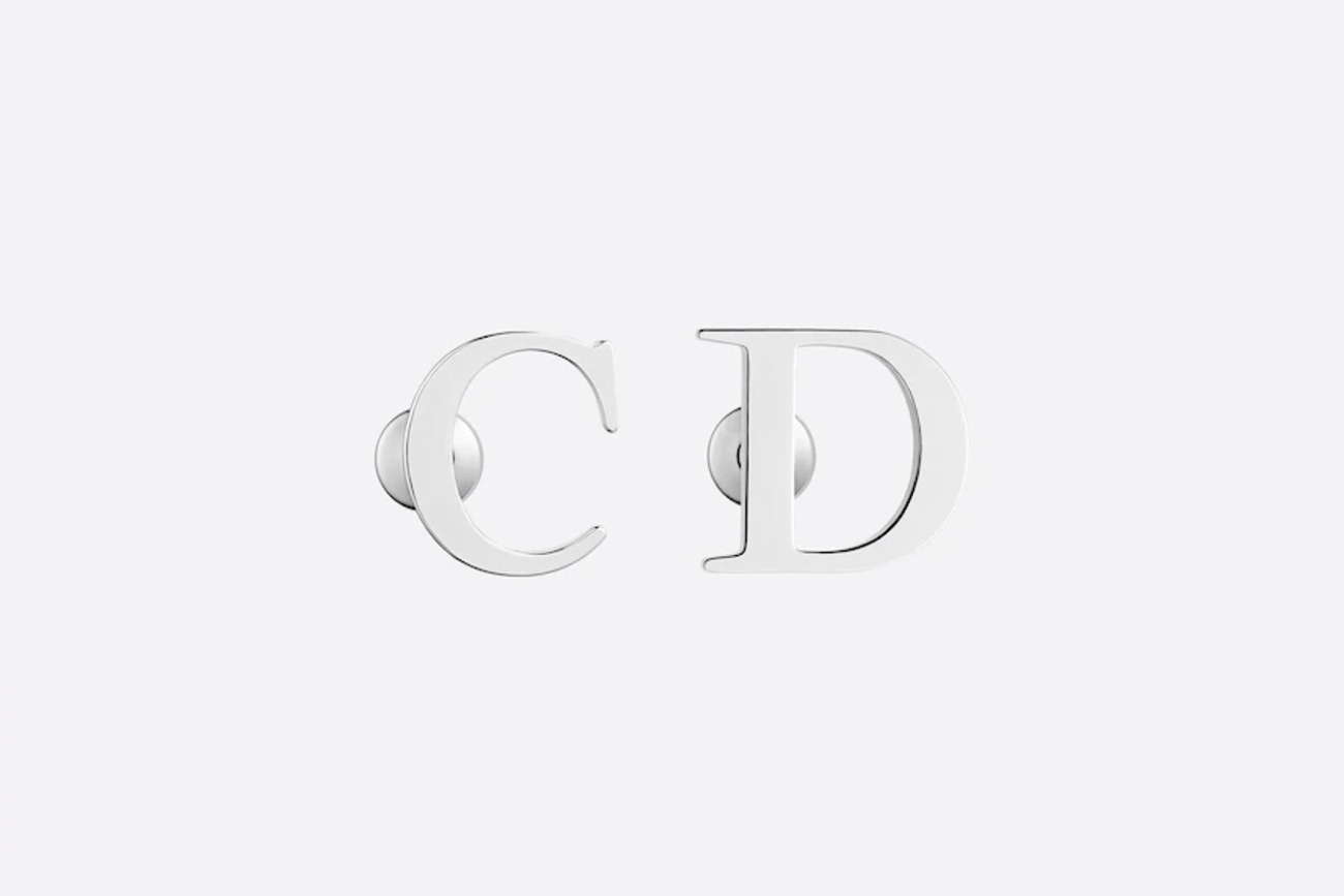 C and D silver earrings from Dior