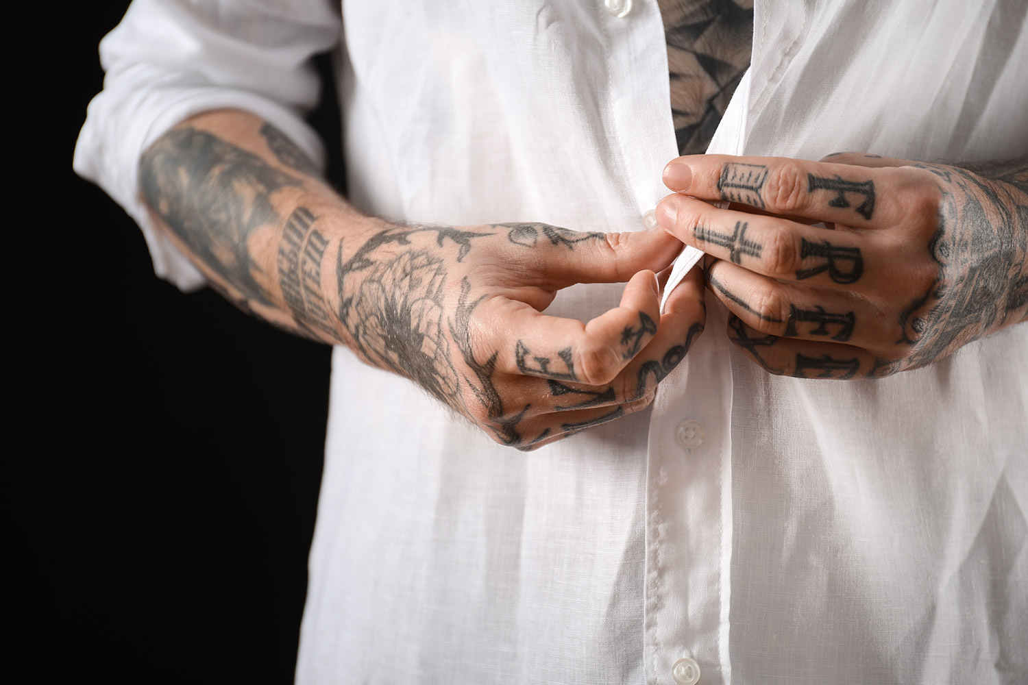 Man Tattooed Hand Silver Ring Stock Photo 1473590825 | Shutterstock