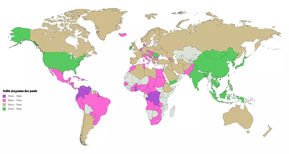 classement des tailles de pénis dans le monde