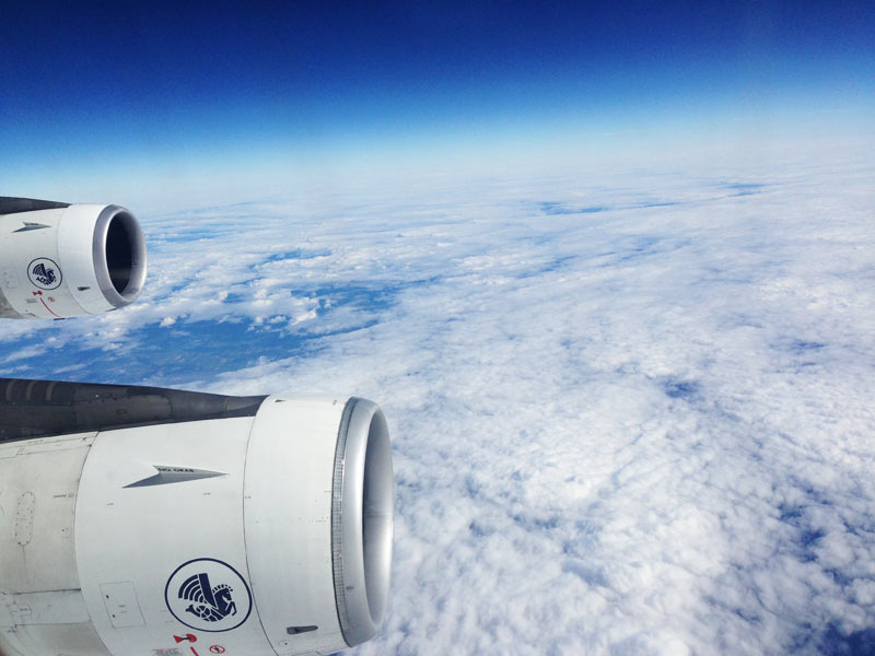 Photo du ciel depuis un avion Air France