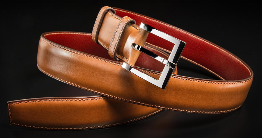 ceinture en cuir marron pour homme 