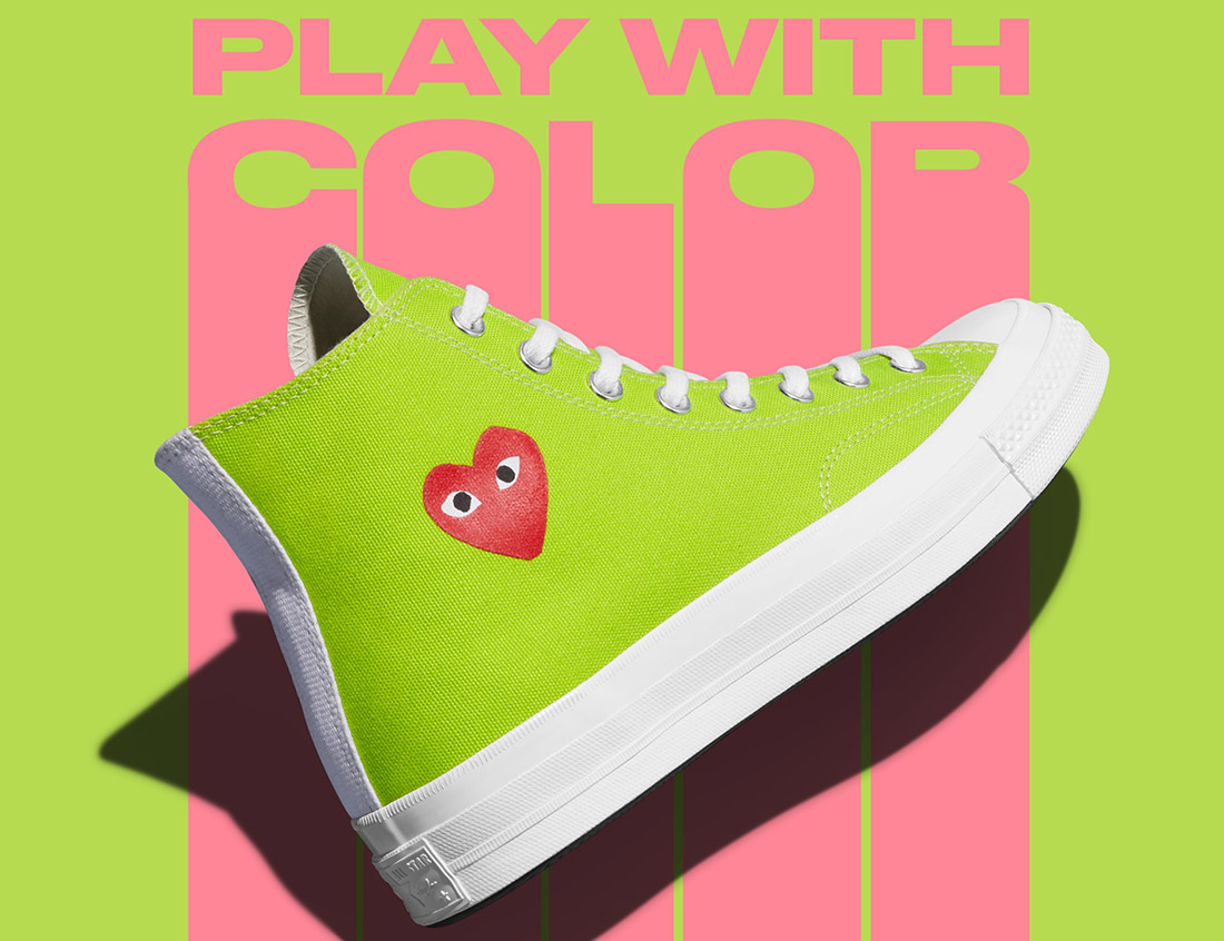 Converses Comme Des Garçons Play Vertes