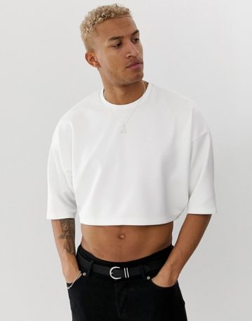 Crop Top Pour Homme - T-shirt Court Fitness, Débardeur Ventre Nu Pour Sport Et Look Décontracté