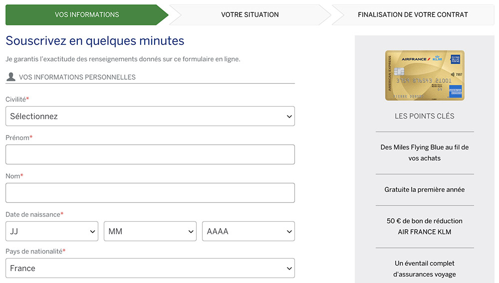 souscrire à une carte American Express